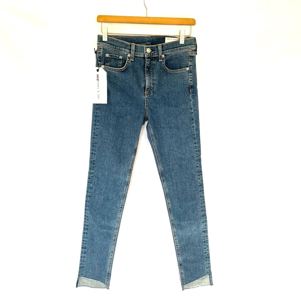 Rag and Bone Frayed High Rise Skinny Step Hem Jean Clean Commodore sz 27 NWT